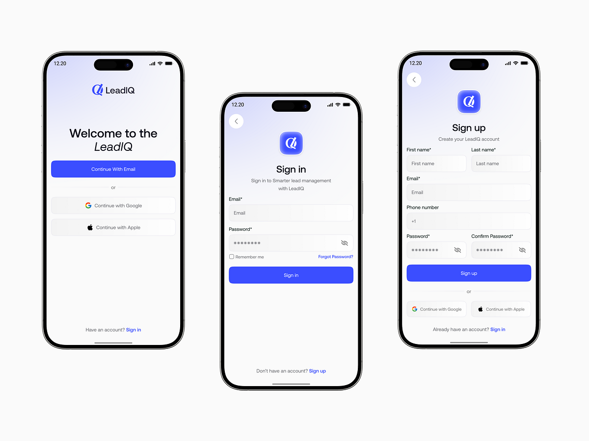Login & Signup Page UI Design | AI-Powered Sales CRM Mobile App