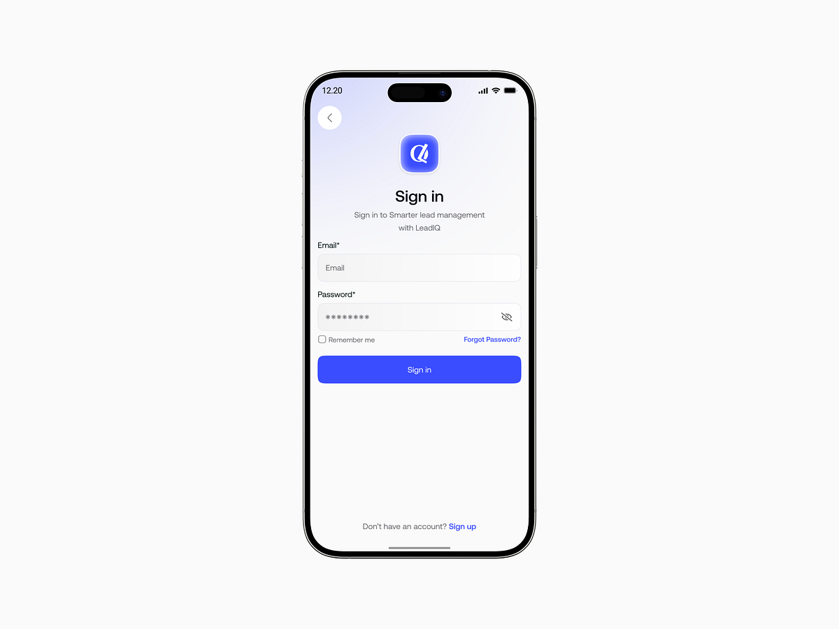 Login & Signup Page UI Design | AI-Powered Sales CRM Mobile App Image 1