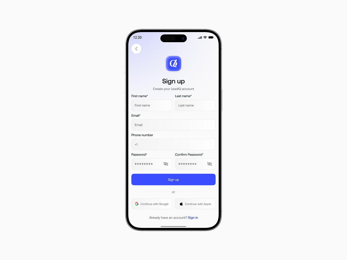 Login & Signup Page UI Design | AI-Powered Sales CRM Mobile App Image 2