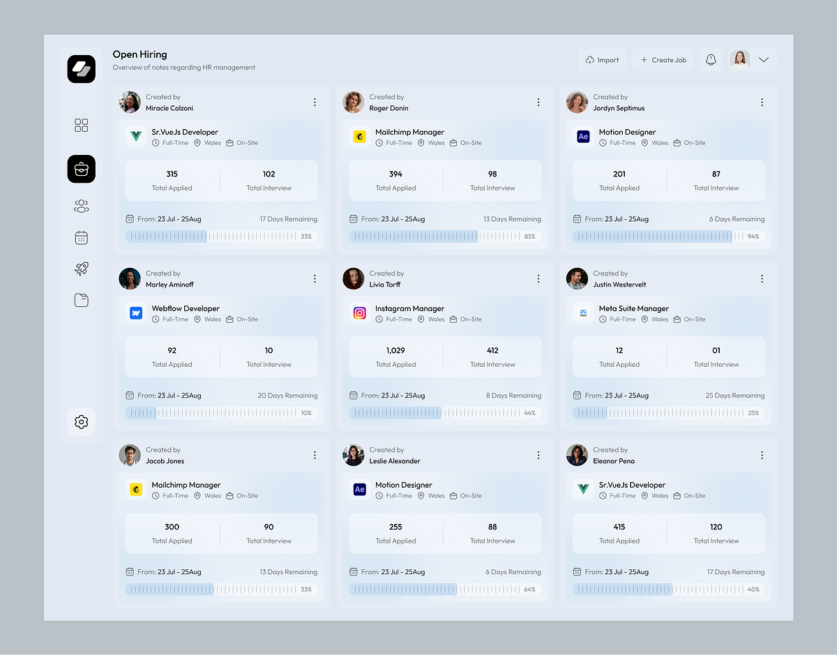 HR & Hiring Platform Dashboard Design