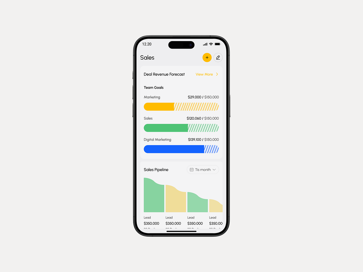 Sales Dashboard Mobile App – CRM Analytics UI/UX Image 1