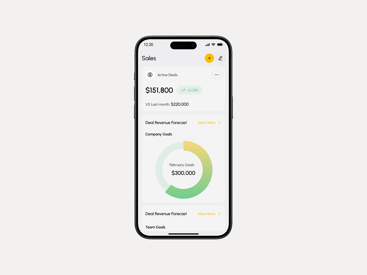Sales Dashboard Mobile App – CRM Analytics UI/UX Image 2