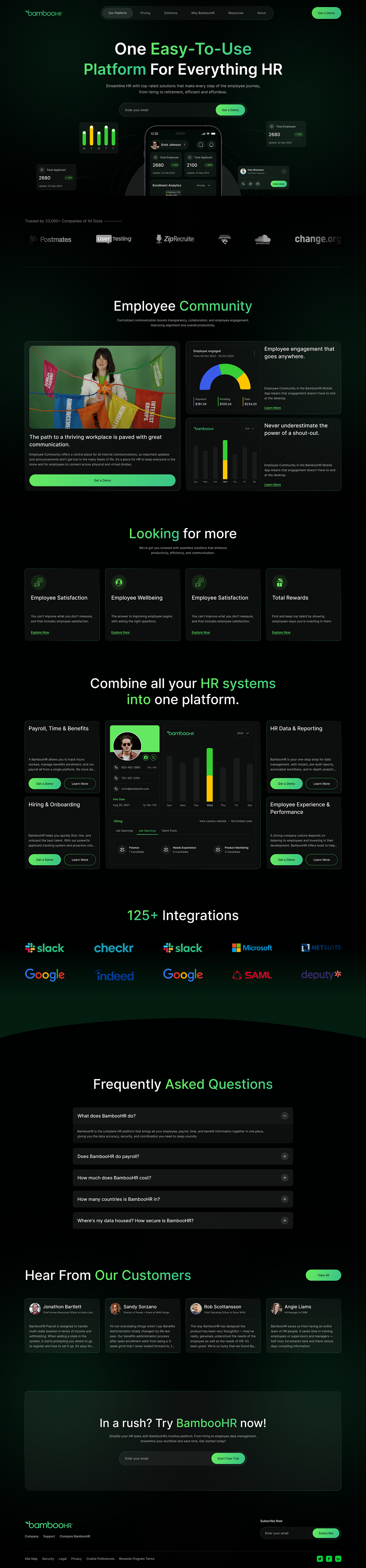 HR Management SaaS Landing Page Image 0
