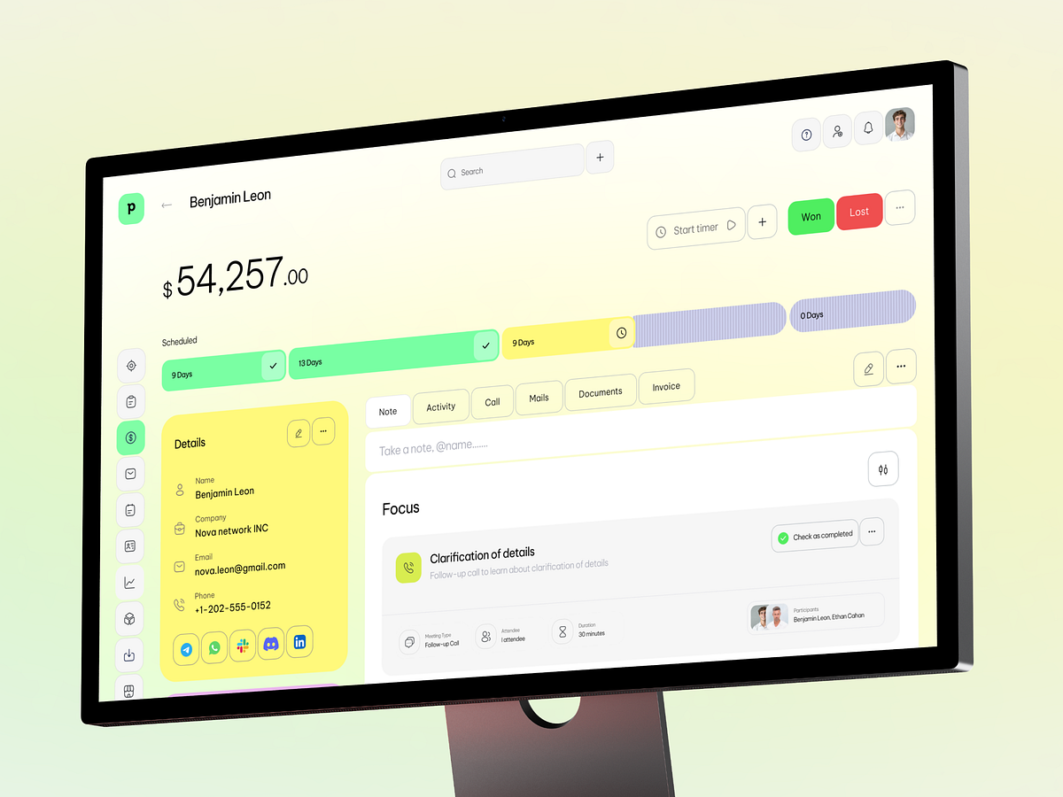 Pipedrive Sales CRM - SaaS & UI UX Design