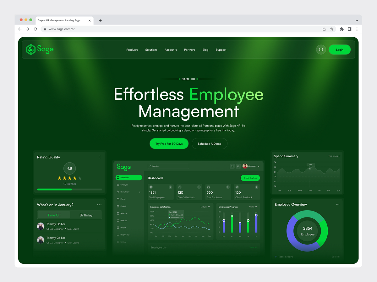 Employee Engagement HR SaaS Website