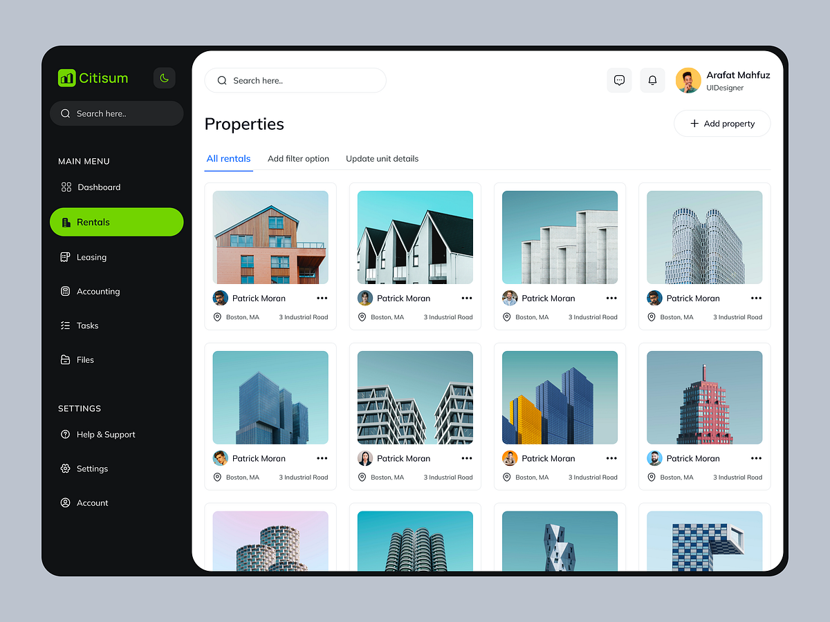 Citisum - Real Estate Dashboard Design Image 3