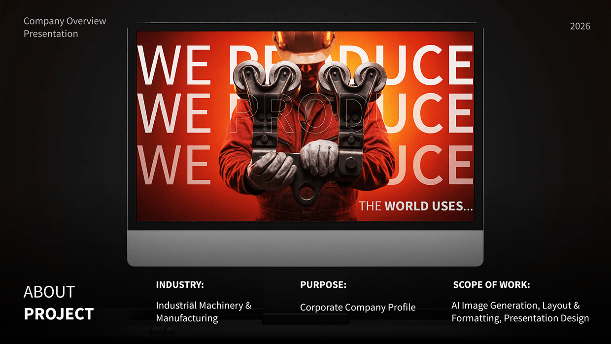 Sales&Company Profile Presentation Design for Industrial Machinery