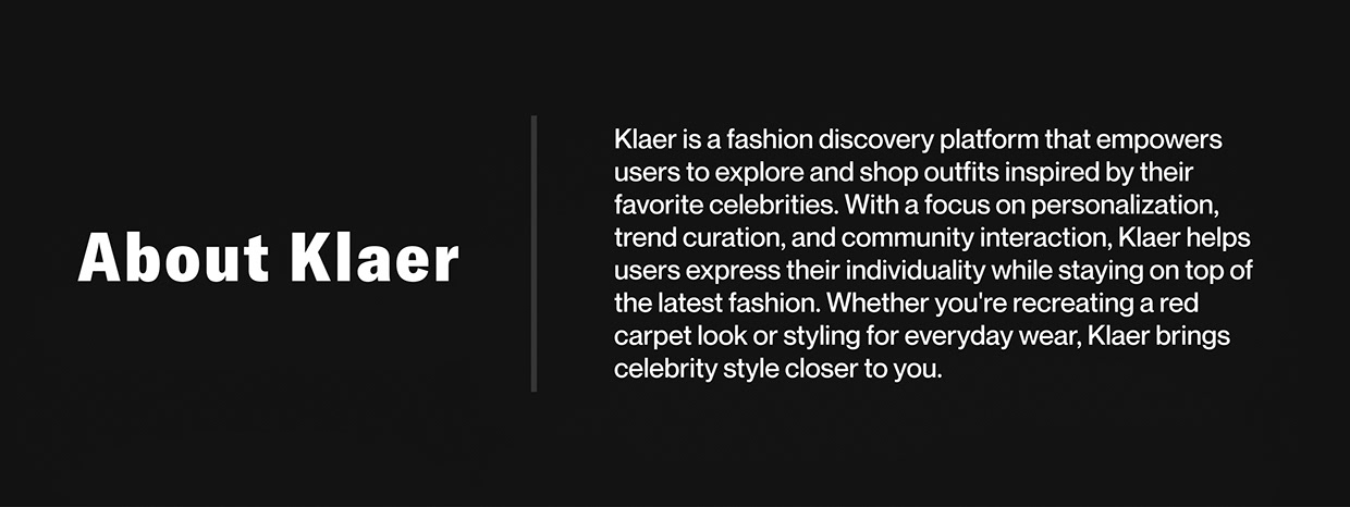 Klaer: Celebrity-Inspired Fashion App Landing Page Image 1