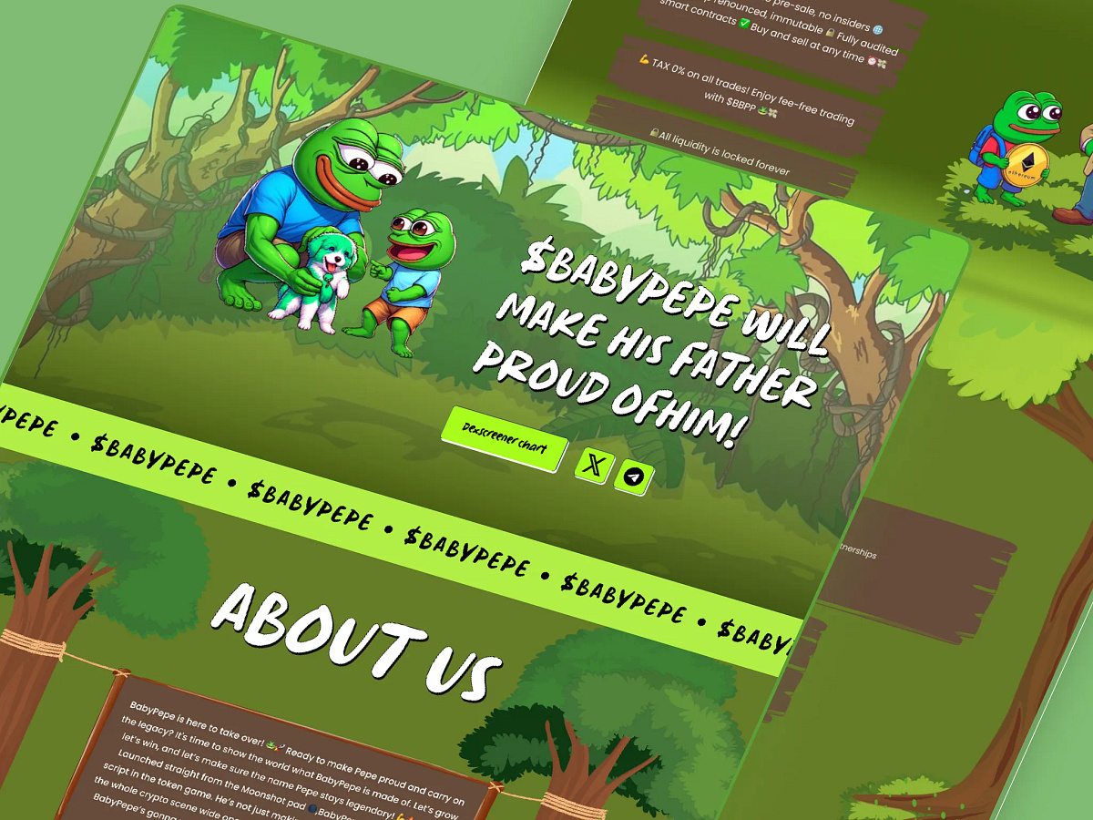 Pepe Coin Landing page