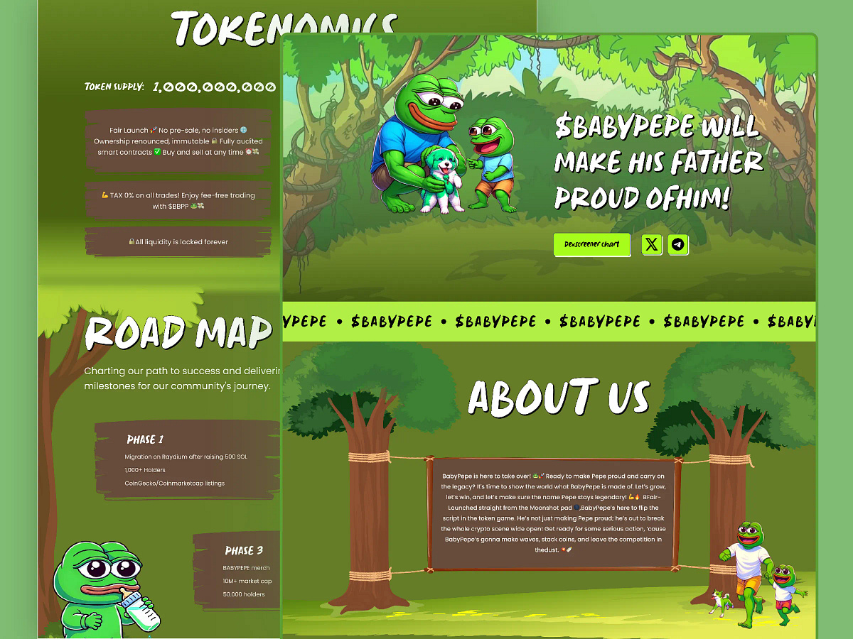 Pepe Coin Landing page Image 1
