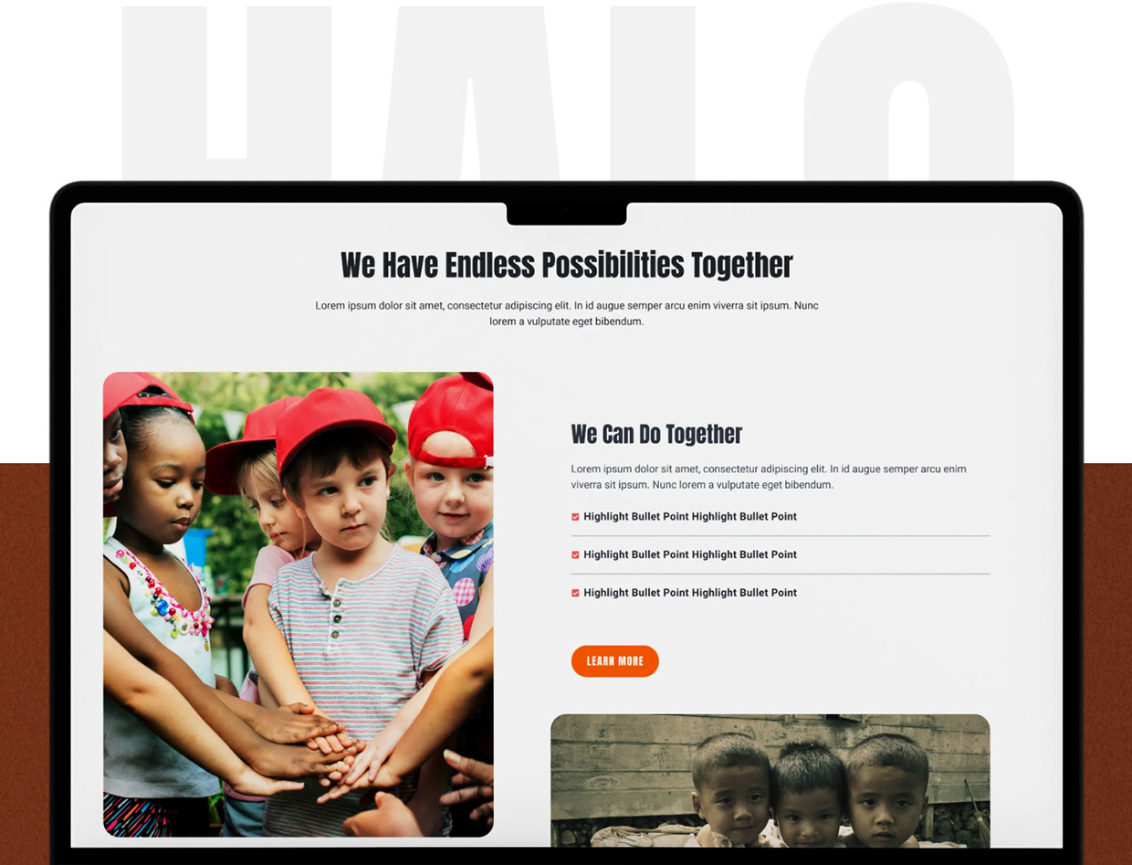 Halo Humanity Charity UI-UX website Design Image 3