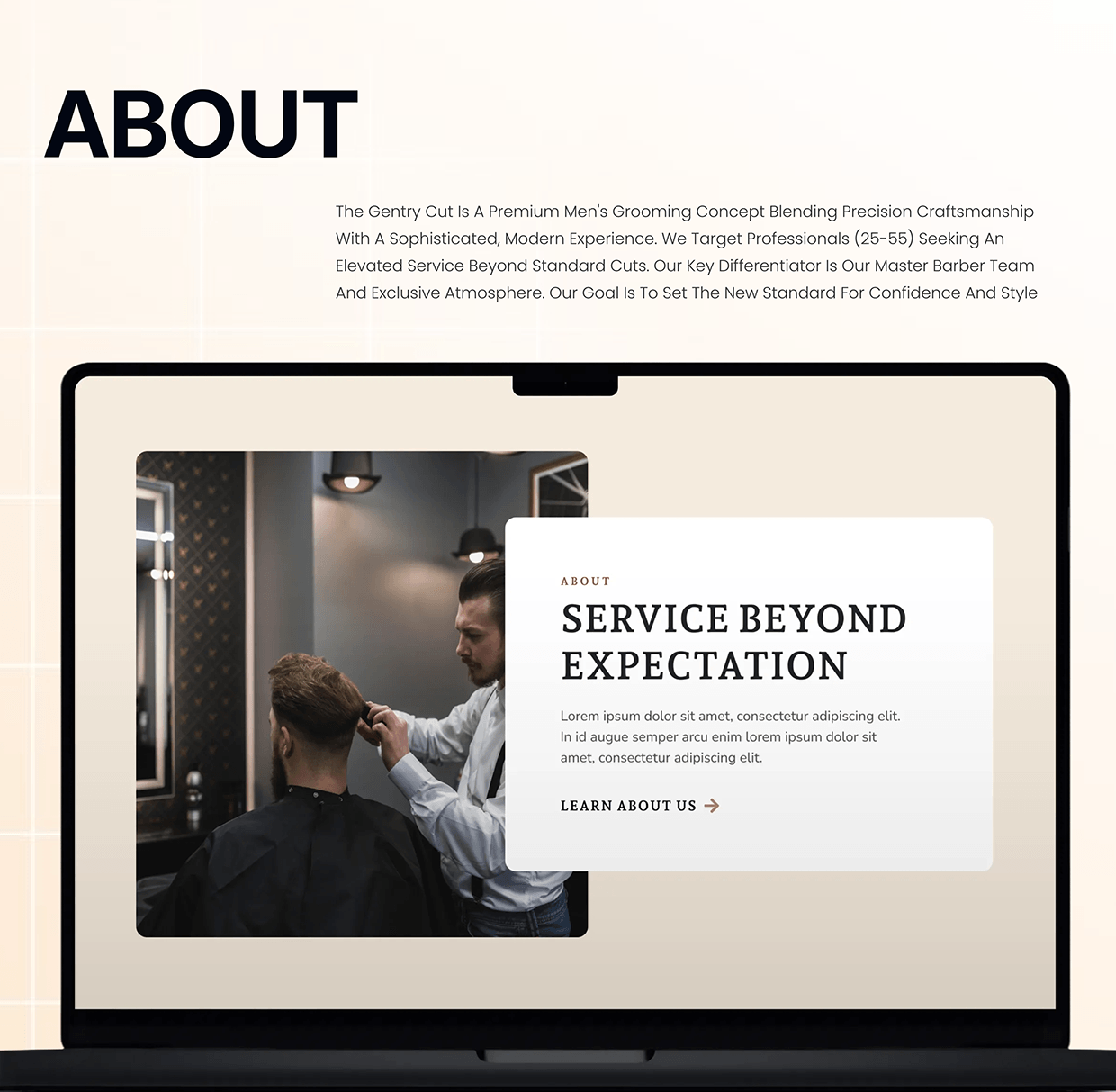 The Gentry Cut - Men's Salon Website UI/UX Design Image 2