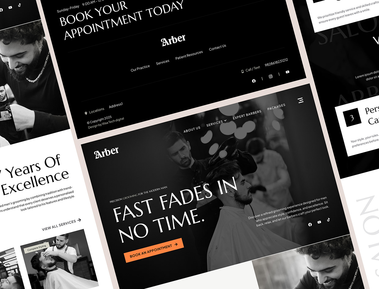 Arber Shop – Men’s Salon Website UI/UX Design Image 6