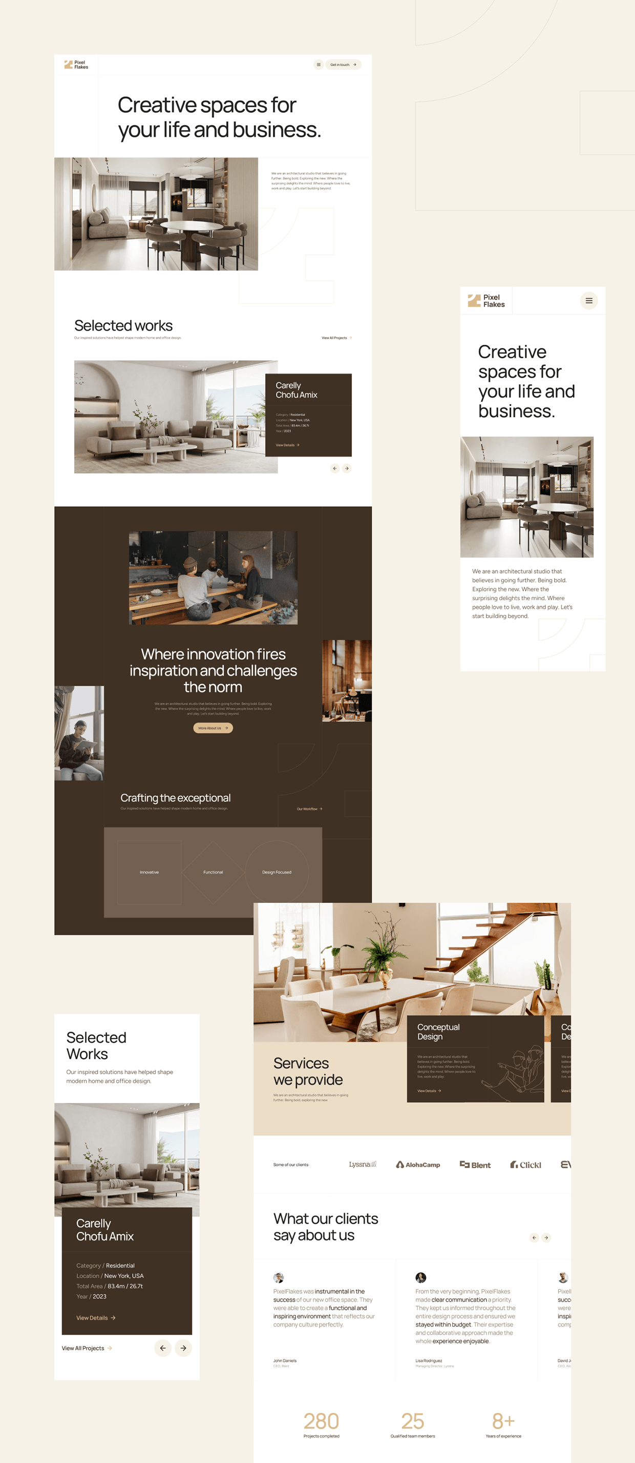 Pixel Flakes Architecture Website UI/UX Design Image 3