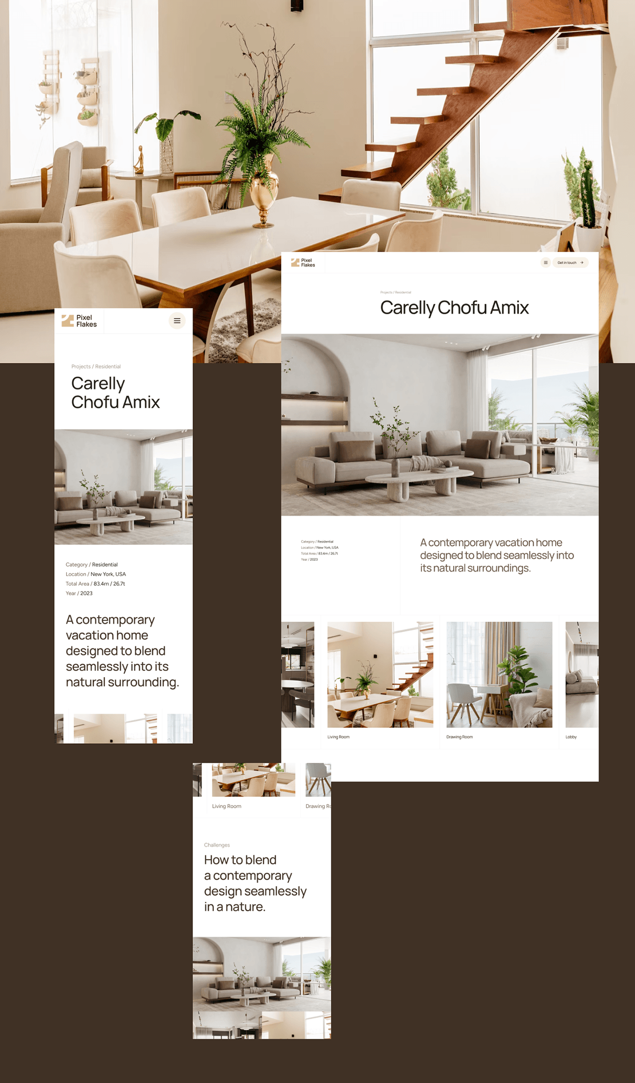 Pixel Flakes Architecture Website UI/UX Design Image 5