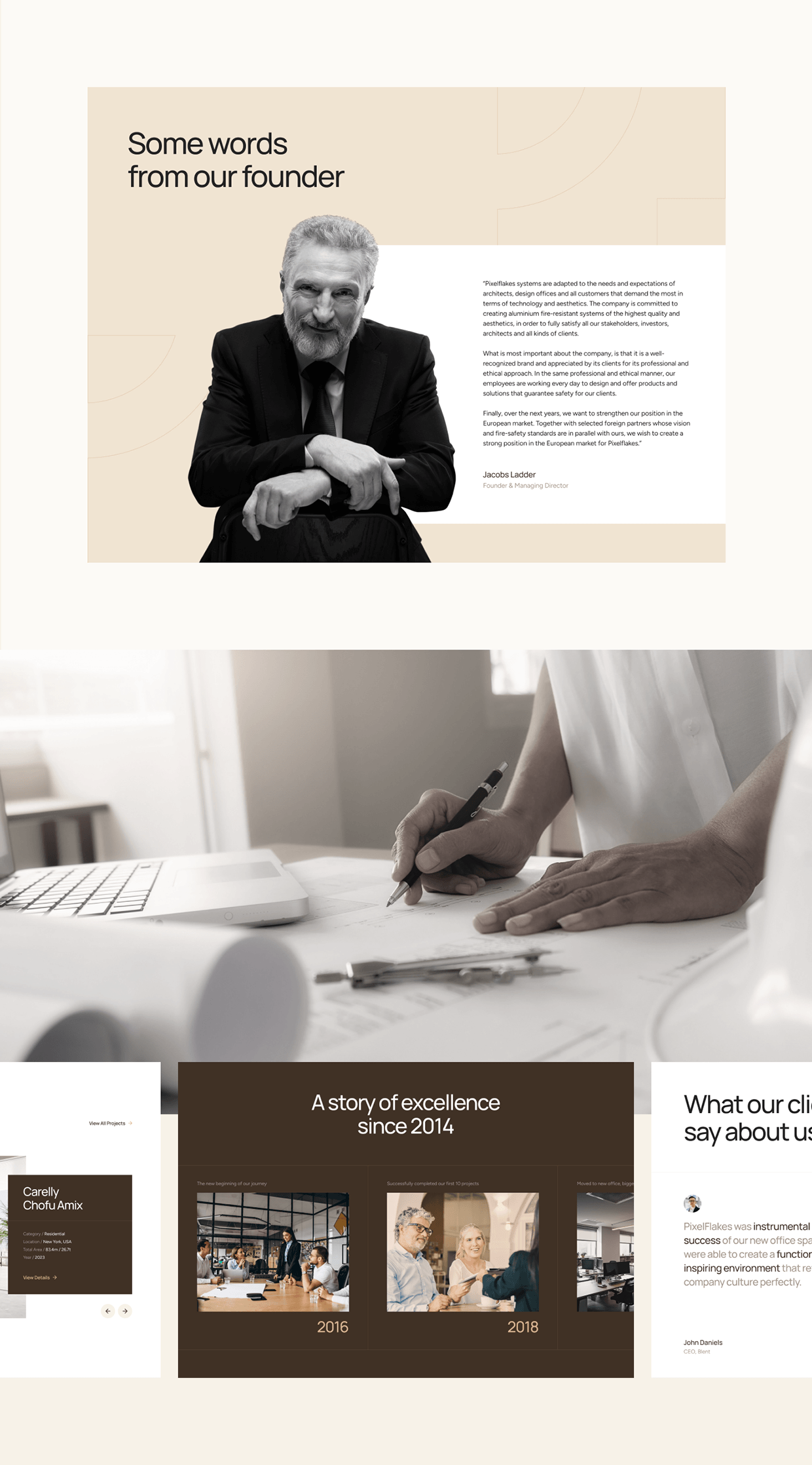 Pixel Flakes Architecture Website UI/UX Design Image 7
