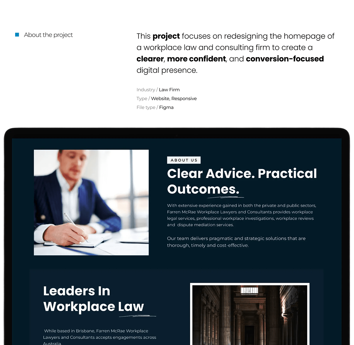 Farren McRae — Law Firm Website UI/UX Design Image 0