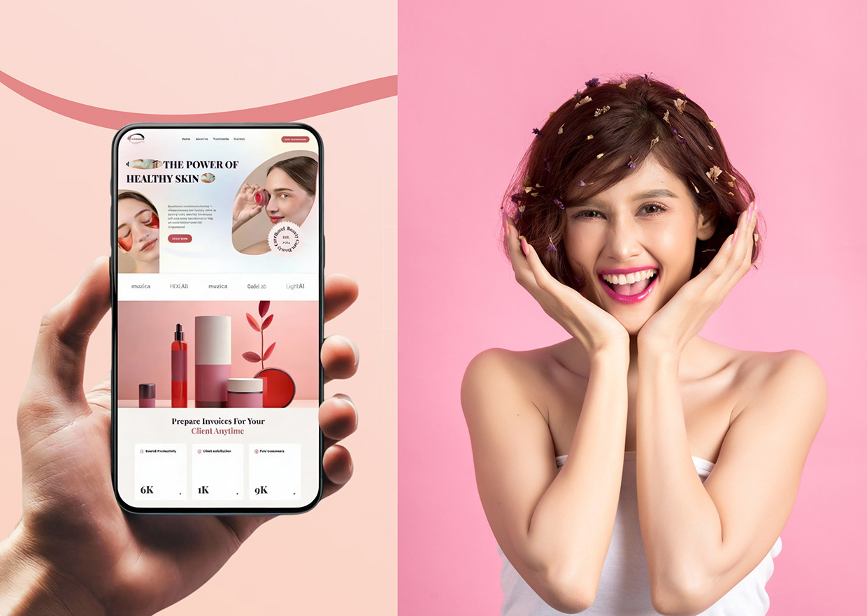 Beauty Care Website — Modern Skincare UI/UX Design Image 1