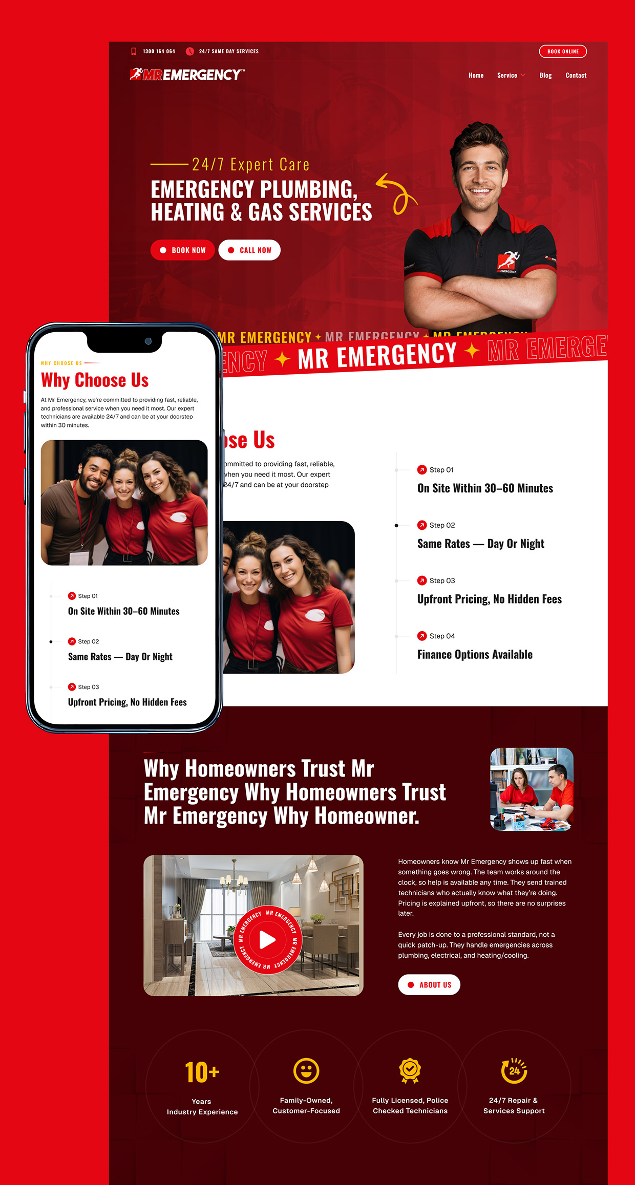 Redesign MR Emergency Plumbing Website UI/UX Design Image 4