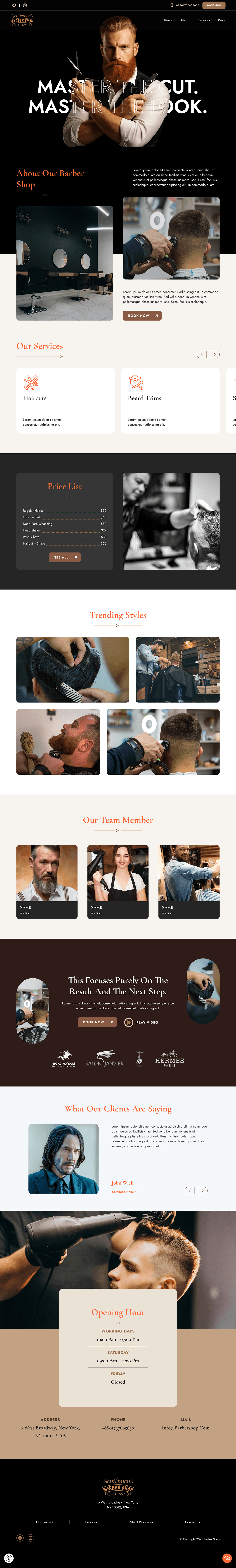 Gentlemen’s Barber Shop —Barber Website UI/UX Design Image 5