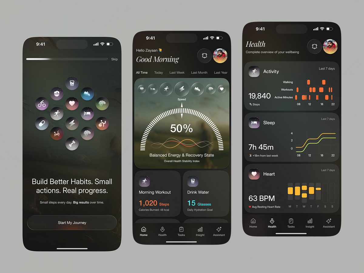 Health & Fitness App UI