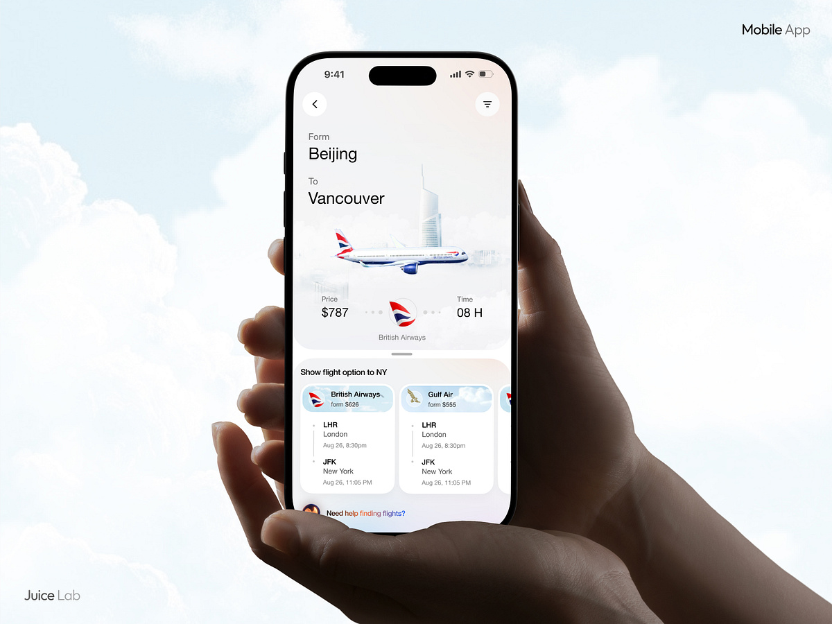 Flight Booking App UI | Search, Seat & Boarding Pass Image 0