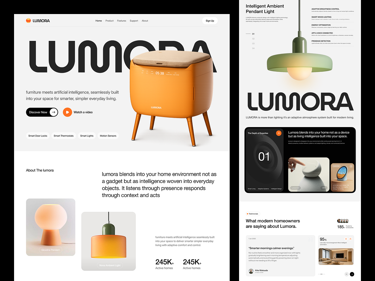 Smart Home AI Landing Page | IoT Product Experience UI UX Design by ...