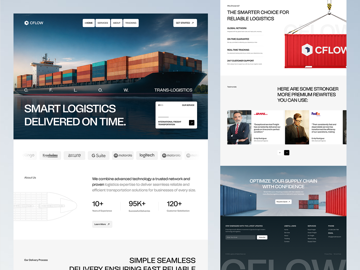 Logistics Landing Page | Supply Chain & Freight UI UX Design