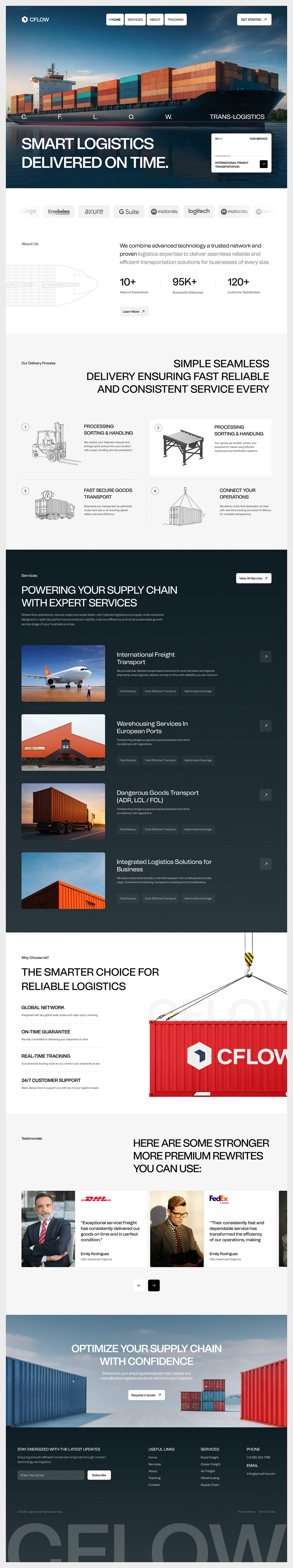 Logistics Landing Page | Supply Chain & Freight UI UX Design Image 1