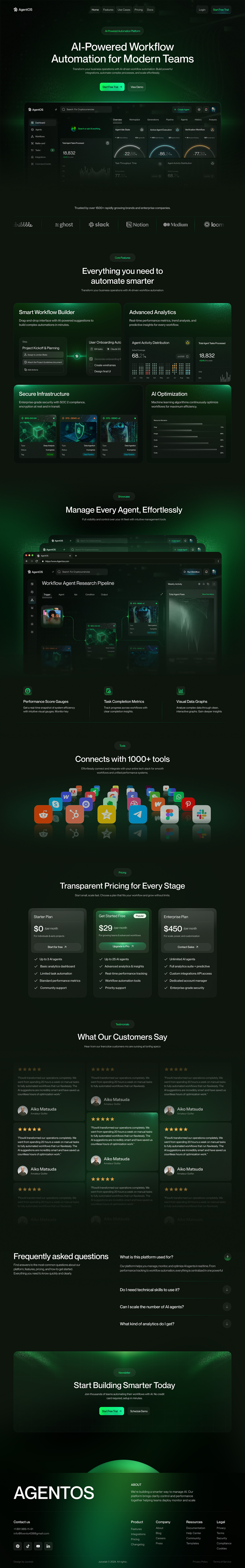 AI Workflow Automation Landing Page | SaaS Website UI Design Image 1