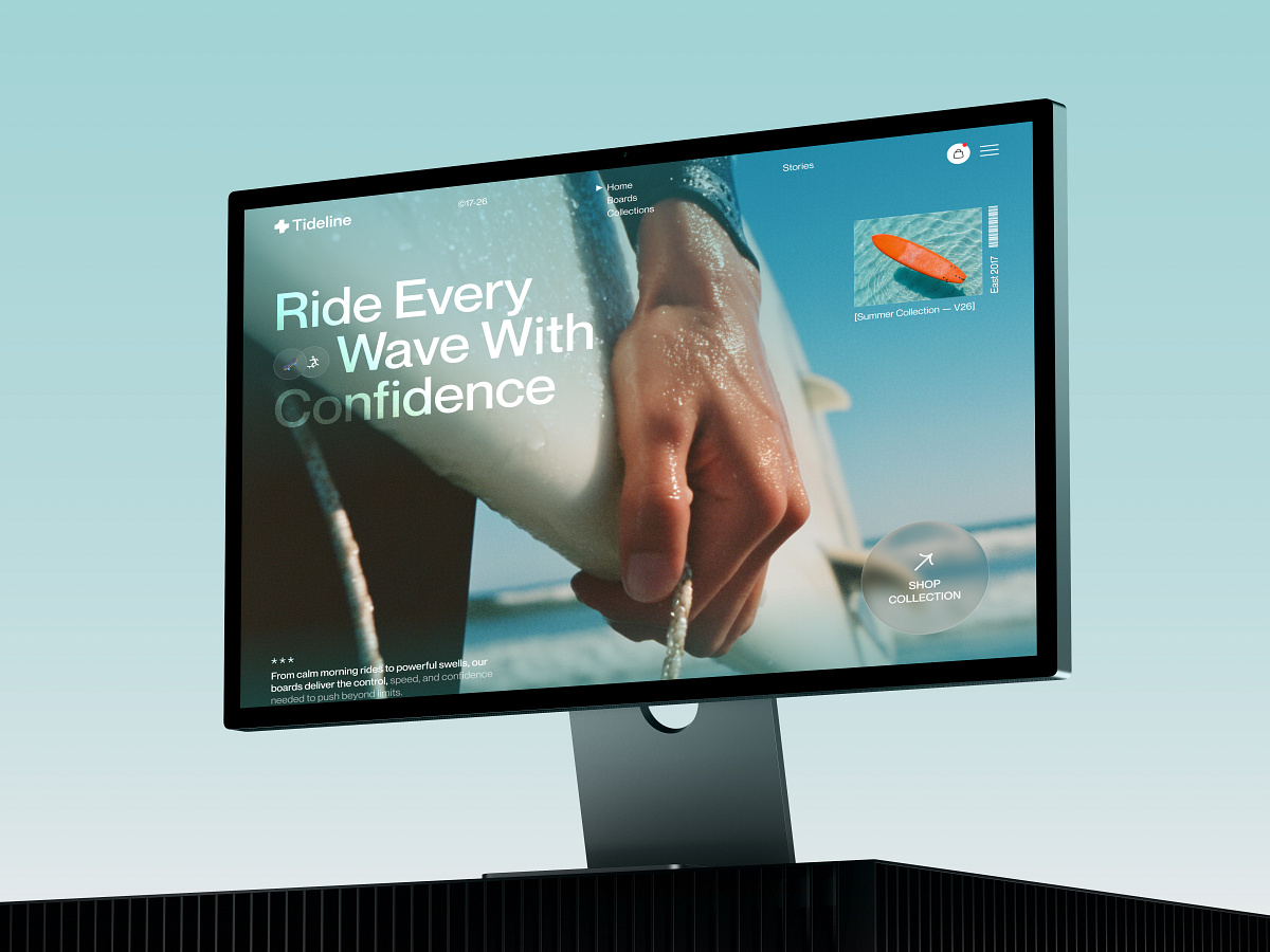 Tideline | Premium Surfboard Brand Landing Page Image 0