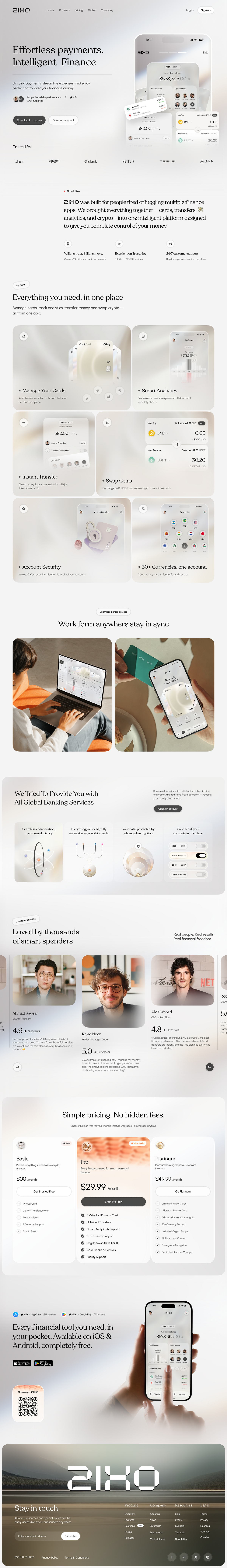 ZIKO Finance Website UI UX | Modern Fintech Landing Page Image 2