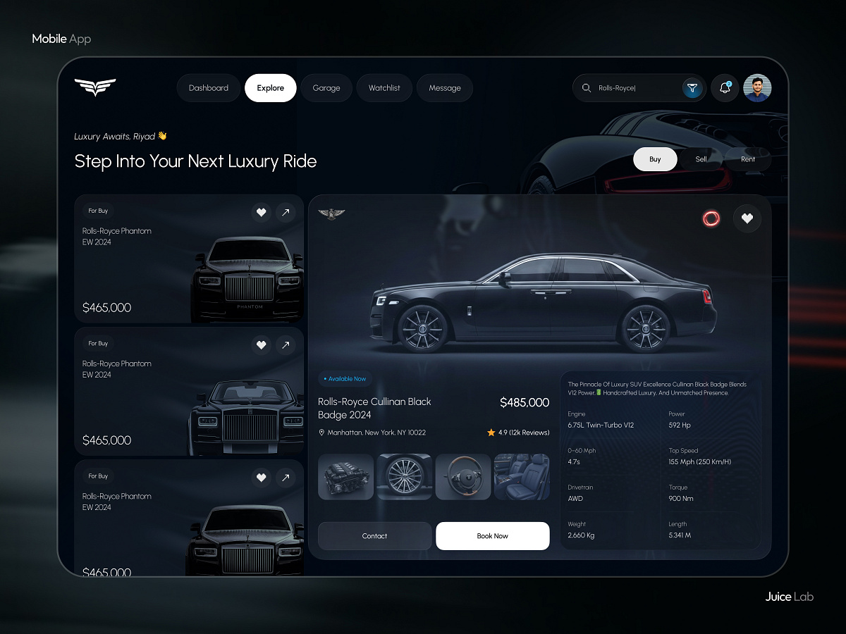 AI Luxury Car Dashboard