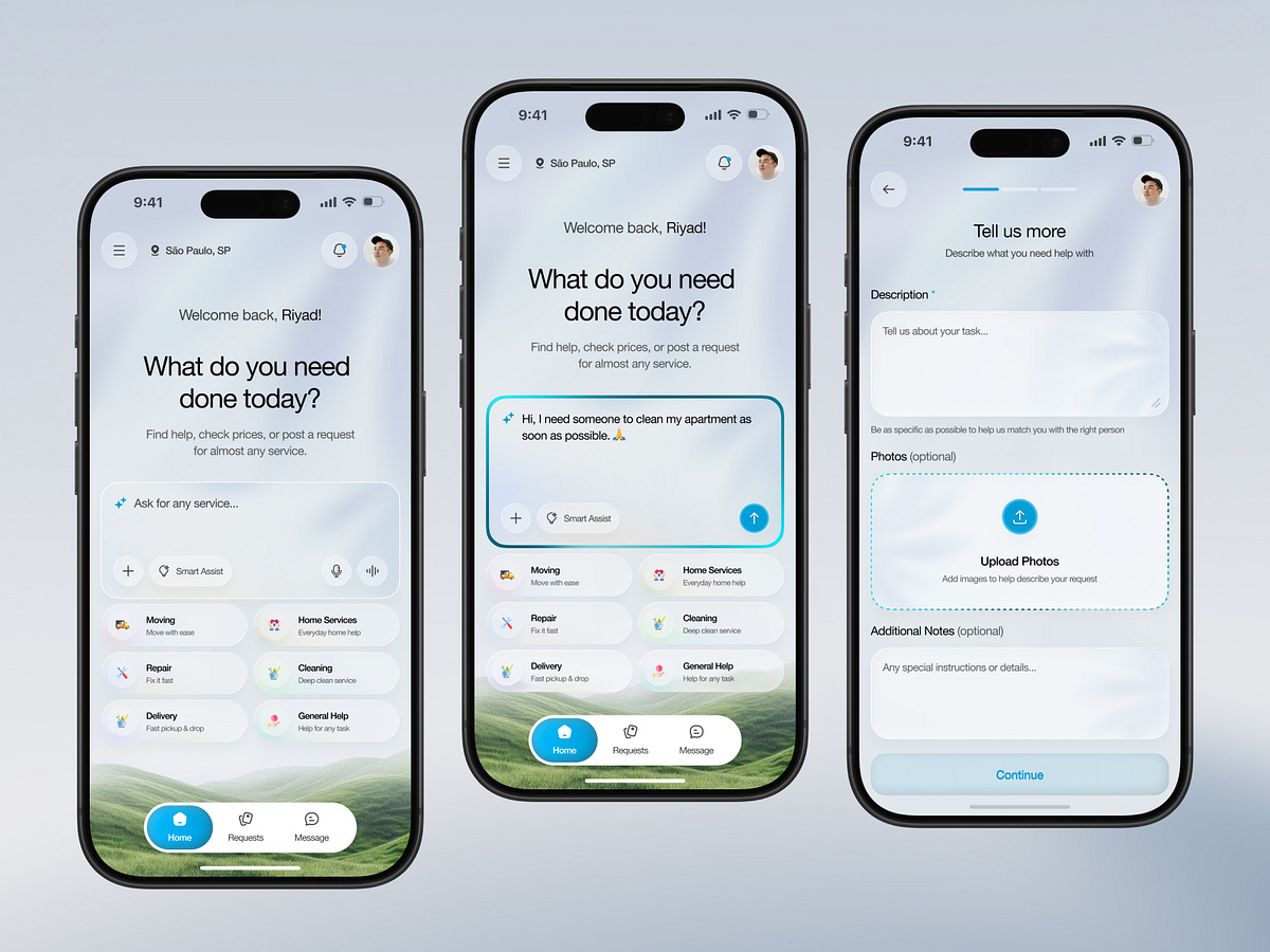 Smart Service Marketplace Mobile App UI