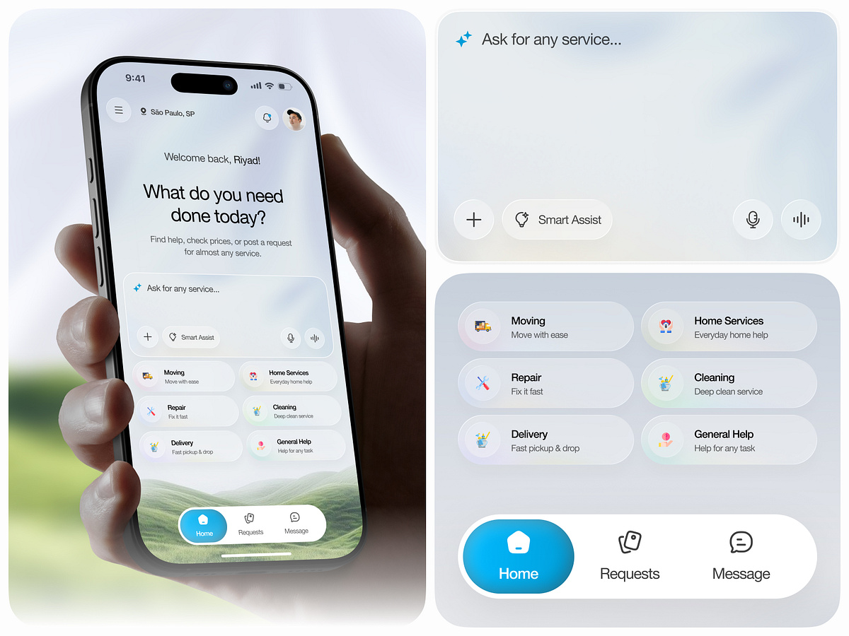 Smart Service Marketplace Mobile App UI Image 1