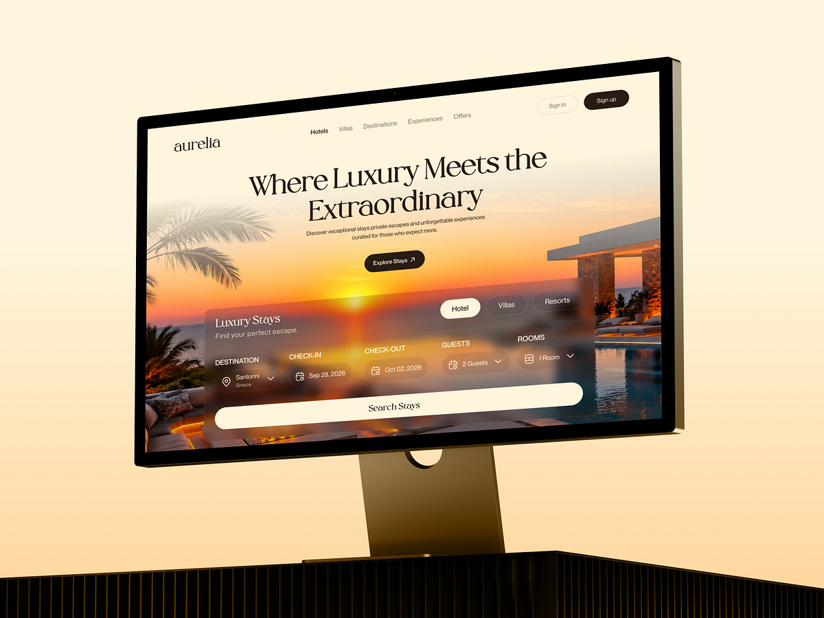 Aurelia Luxury Hotel & Travel Booking Website Image 1