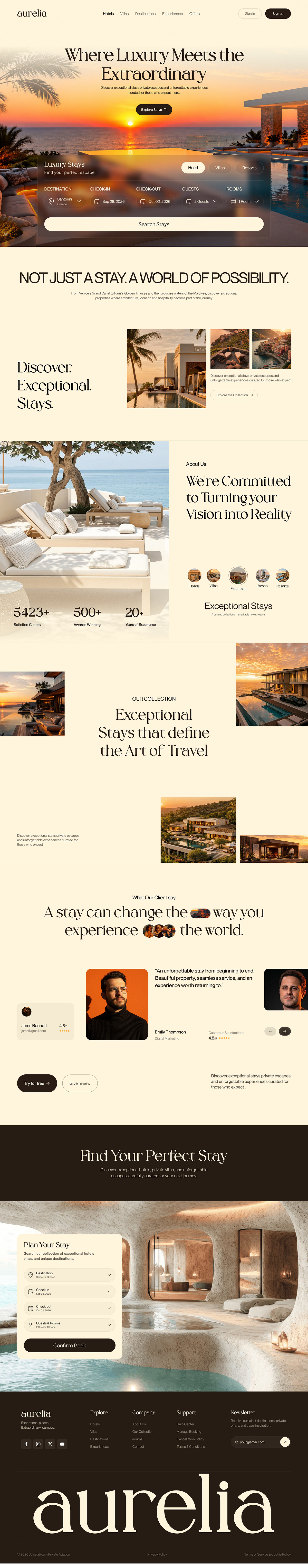 Aurelia Luxury Hotel & Travel Booking Website Image 2