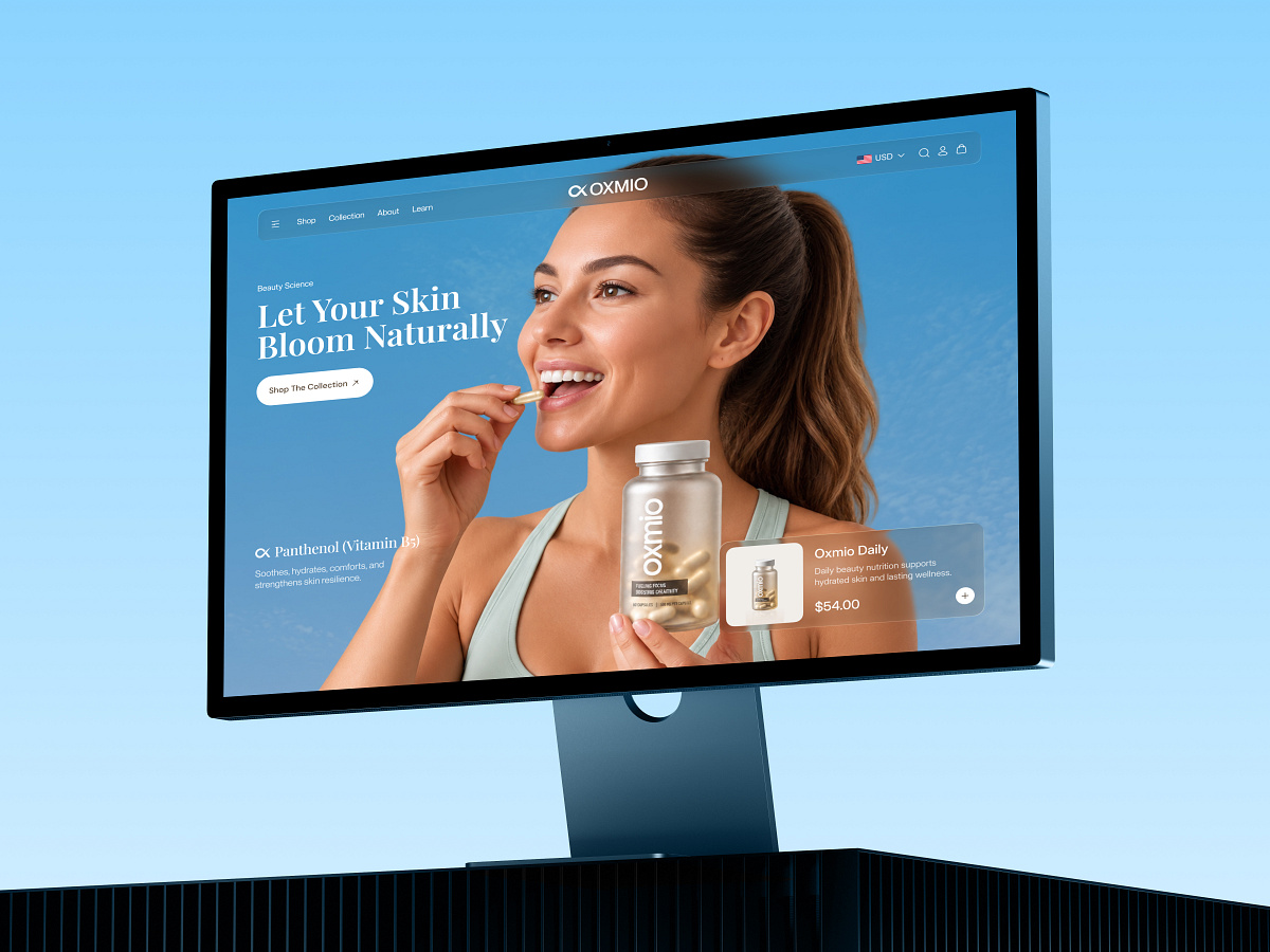 Premium Skincare & Beauty Supplements E-commerce Website Image 1
