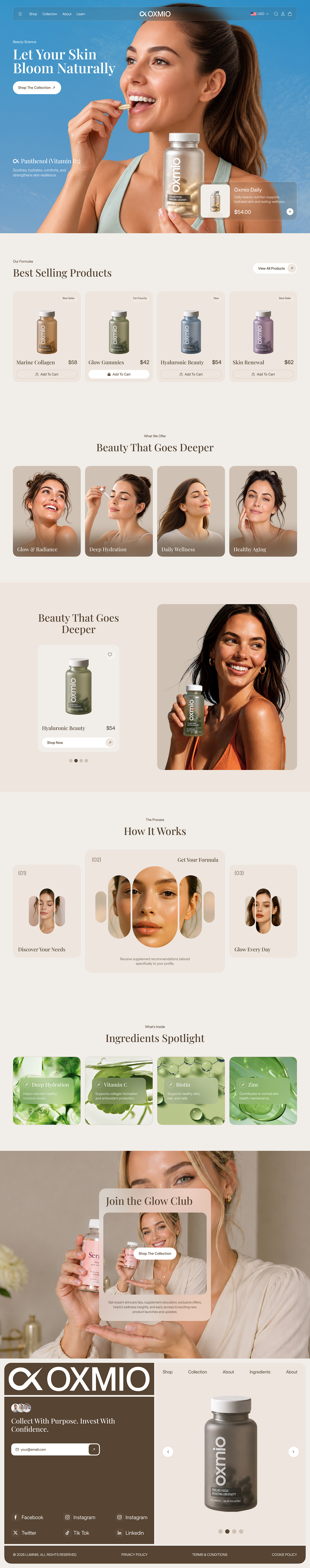 Premium Skincare & Beauty Supplements E-commerce Website Image 2