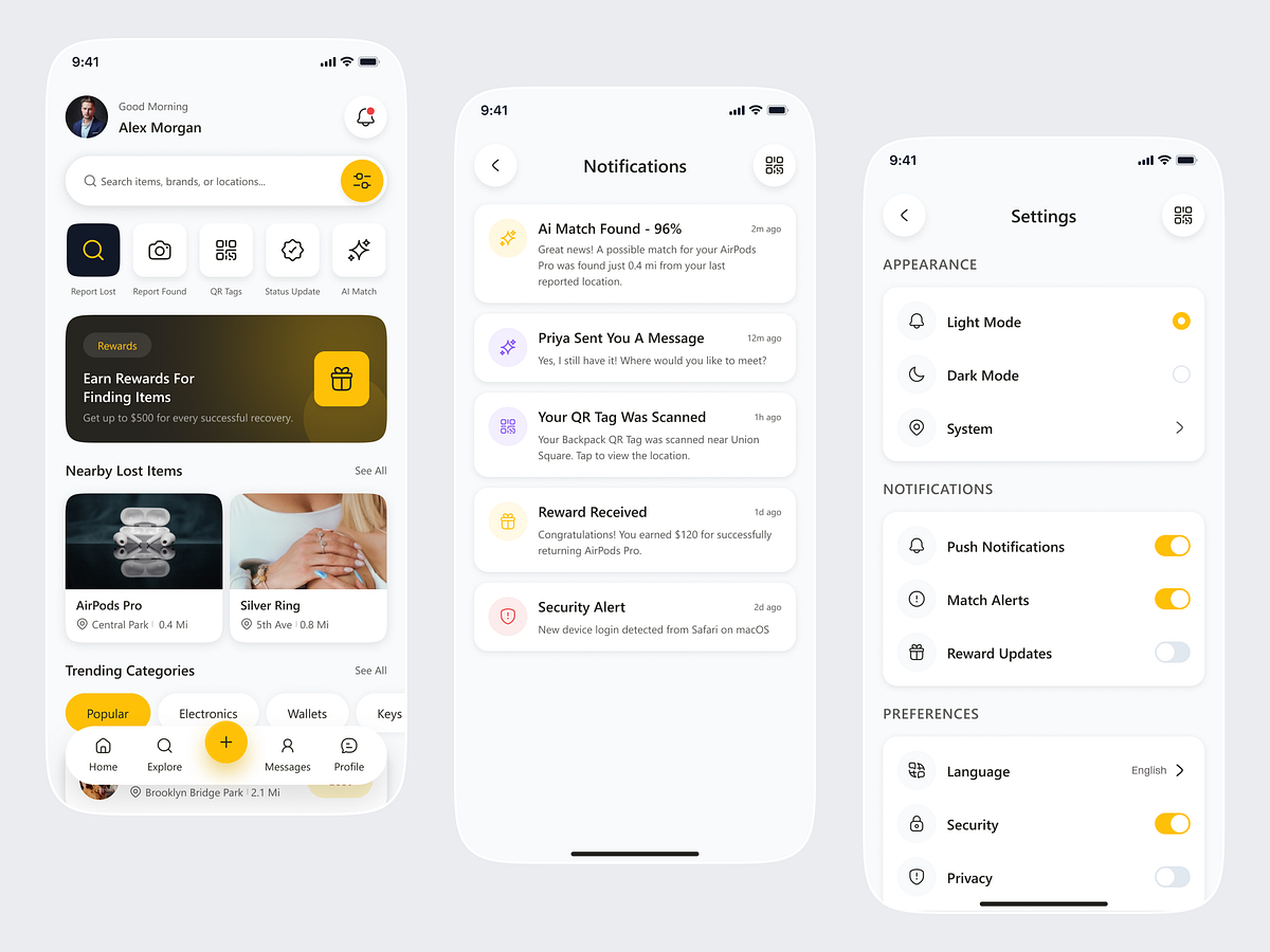 Lost & Found Mobile App — Smart AI Item Recovery Experience