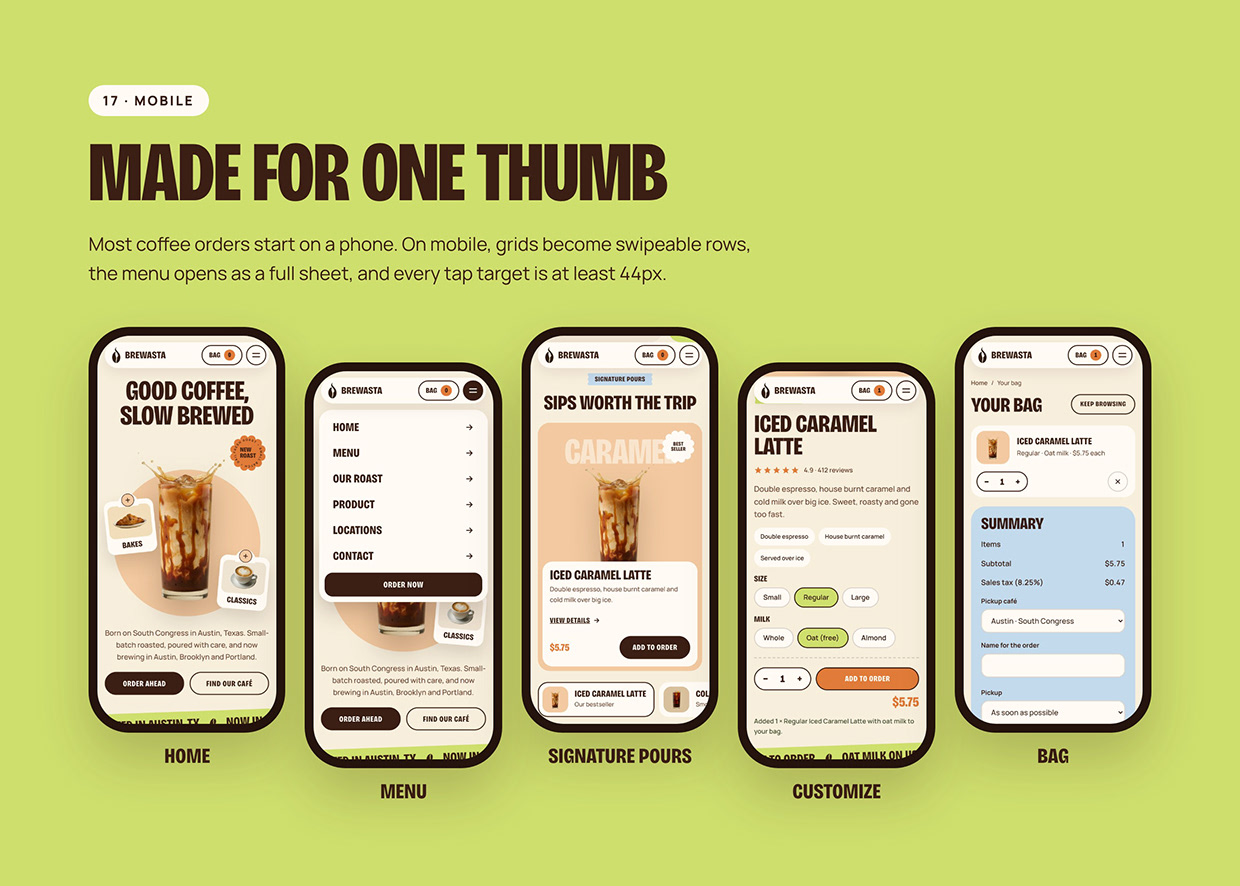 Brewasta: Coffee Brand Identity & UI/UX Case Study Image 16