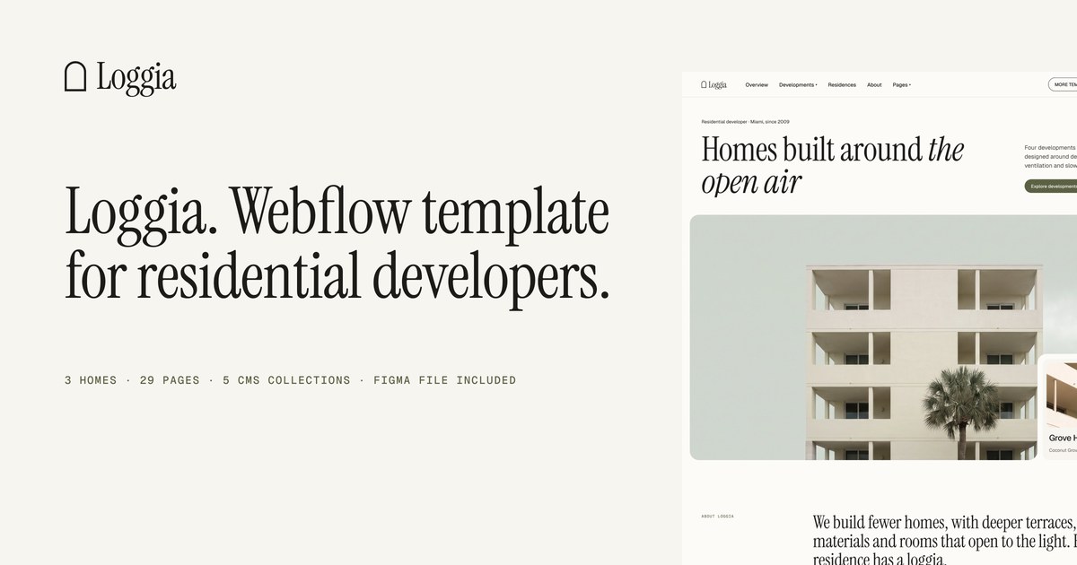 Loggia: Real Estate Developer Website Template