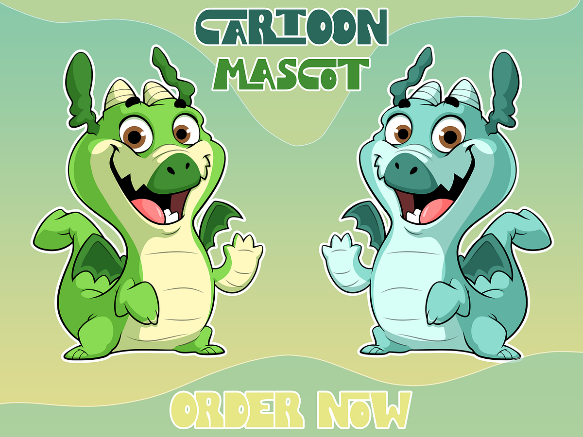 Cute Dragons Cartoon Mascot