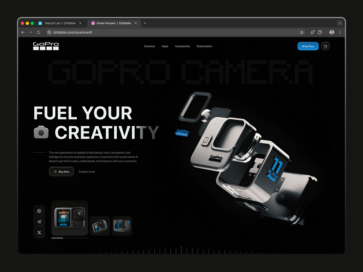 GoPro Camera Landing Page | Product Website Design Image 0