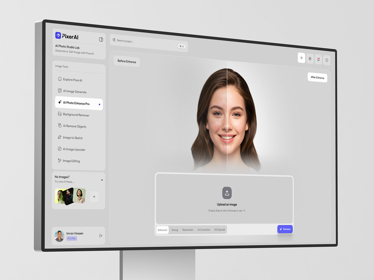 AI Photo Enhance WebApp for SaaS Dashboard Image 2