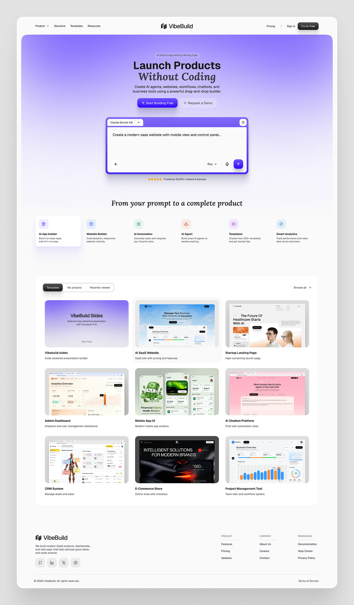 AI No-Code Platform Landing page Image 1