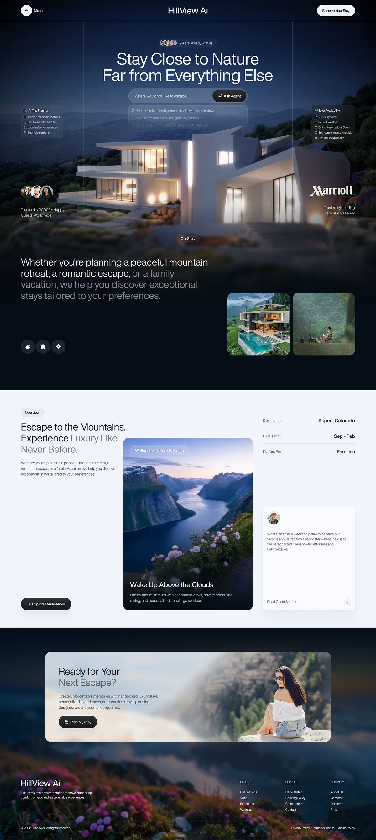 Luxury Mountain Retreat & Travel Website Image 1