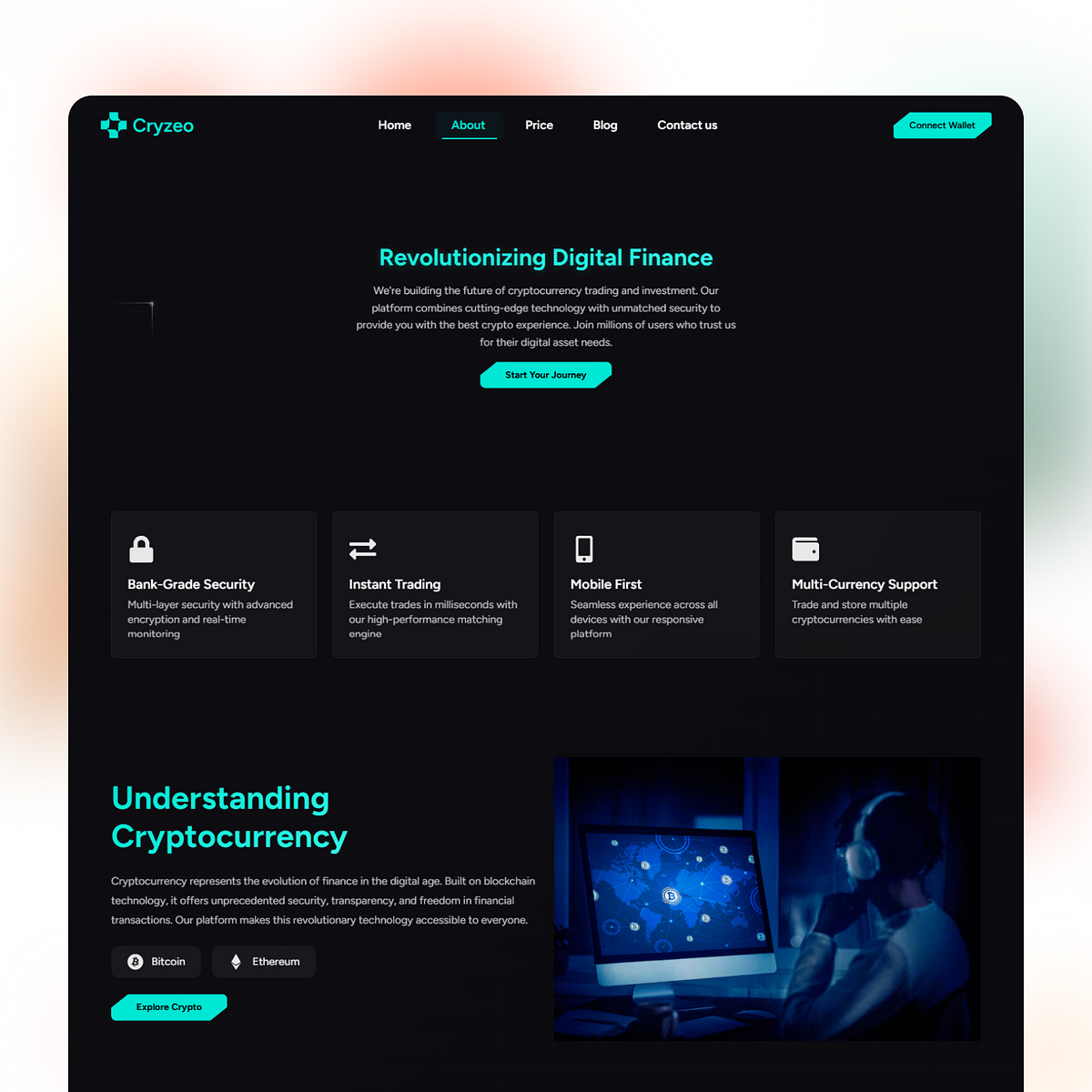 Cryzeo β Crypto React Landing Page Image 1