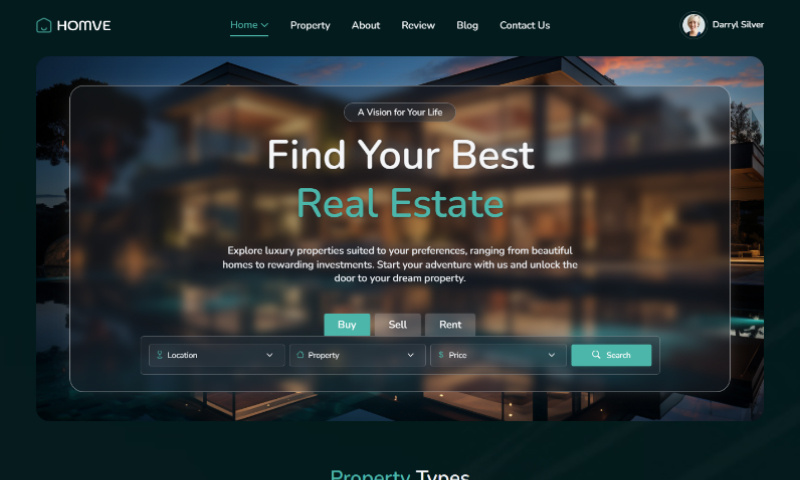 Homve – Real Estate Booking React Template Image 1