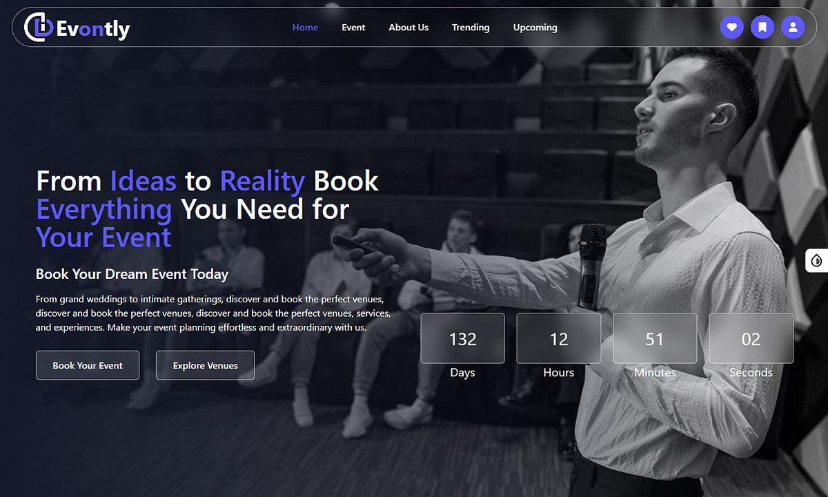Evontly – Event Management & Booking Template Image 0